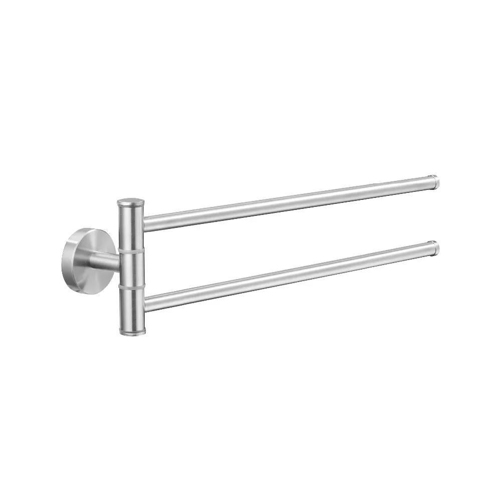 FACIIO-soporte de toalla de baño montado en la pared, barra de toalla doble de rotación de 180 grados, colgador de toalla de Metal de acero