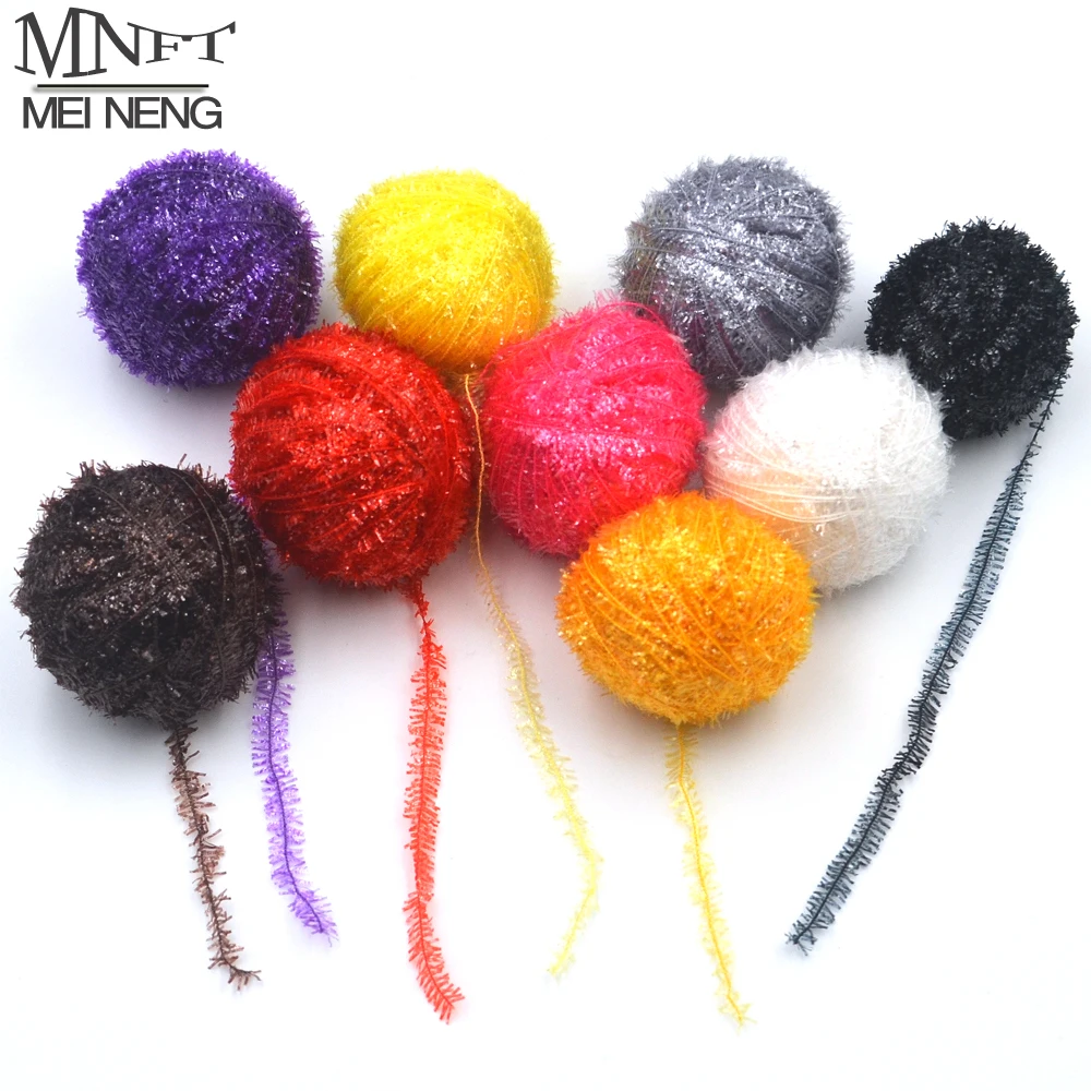 MNFT 750m 15 color/Lot Fly Fishing Tinsel Chenille Streamer Flies Making Crystal Flash Line Set Fly Tying Material Flies Tackles