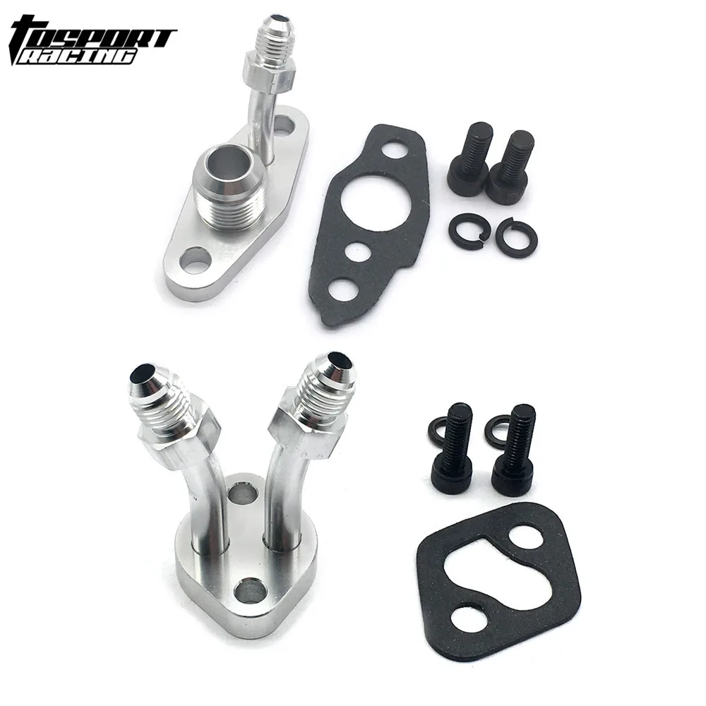 Aluminum Turbo Oil & Water Flange Kit Feed 4AN / Return 10AN for TOYOTA CT9 CT12 CT20 CT26