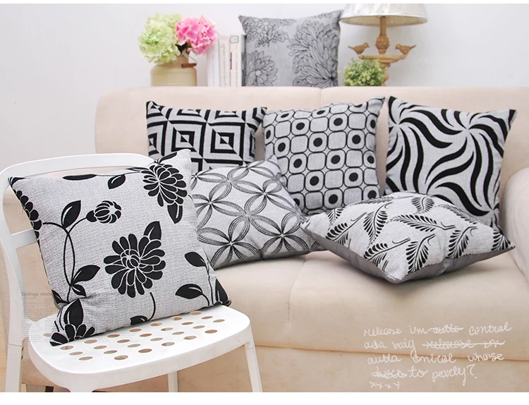 European minimalist black and white Pillowcase cushion sets home decoration pillow cases