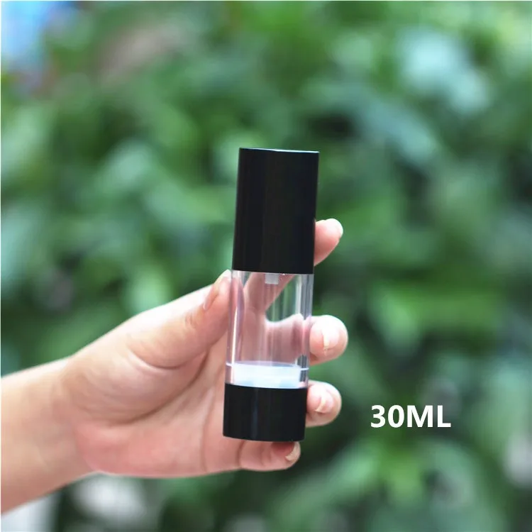 30 Cái/lốc 15Ml 30Ml 50Ml Không Cần Không Khí Bơm Rửa Bình Trong Lọ Dưỡng Kem Hộp Đựng Máy Hút Chân Không Đen + Rõ Ràng