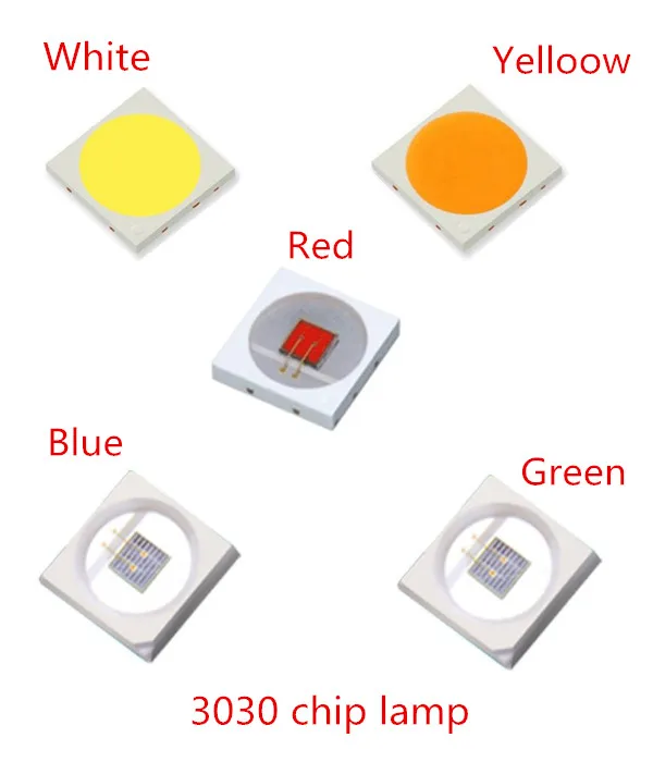 SMD LED Light-Emitting Diode Lâmpada Beads para Blubs, 2835, 3030, 0.2W, 0.5W, 1W, 3V, 6V, 9V, amarelo, vermelho, azul, verde, branco, 110 PCes