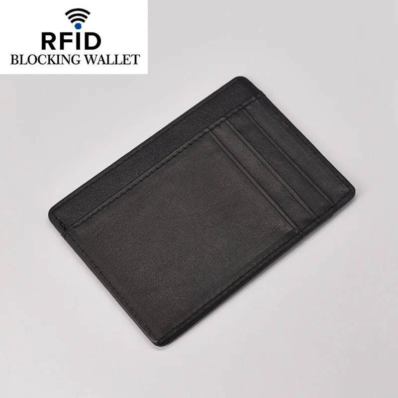 Leather Credit Card Case Rfid Blocking Wallet for Credit Cards Vintage Card Organizer anti Rfid Card Protection Cardholder