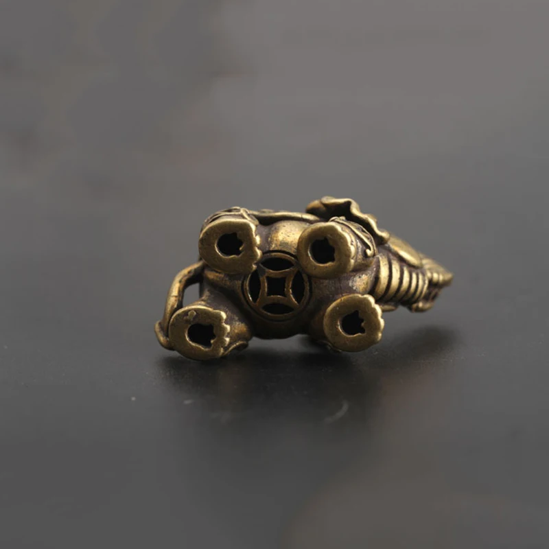 Copper Auspicious Elephant Keychain Pendant Vintage Brass Metal Animal Key Chains Ornaments Keyrings Pendants Key Rings Jewelry
