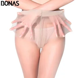 BONAS Damen 15D Spinne Strumpfhosen Reißfest Nylon Strumpfhosen Frauen Sommer Sexy Atmungsaktive Elastische Strumpfhosen Dünne Strümpfe Weibliche