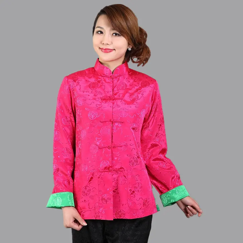 Novelty Two-side Women Jacket Coat Reversible Satin Outerwear Chinese Lady Traditional Kung Fu Clothing S M L XL XXL XXXL