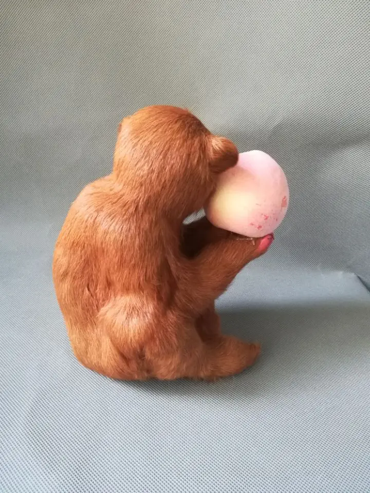 実物大の茶色の猿,16x20cm,硬いモデル,プラスチックと毛皮,家の装飾,ギフト,s1089