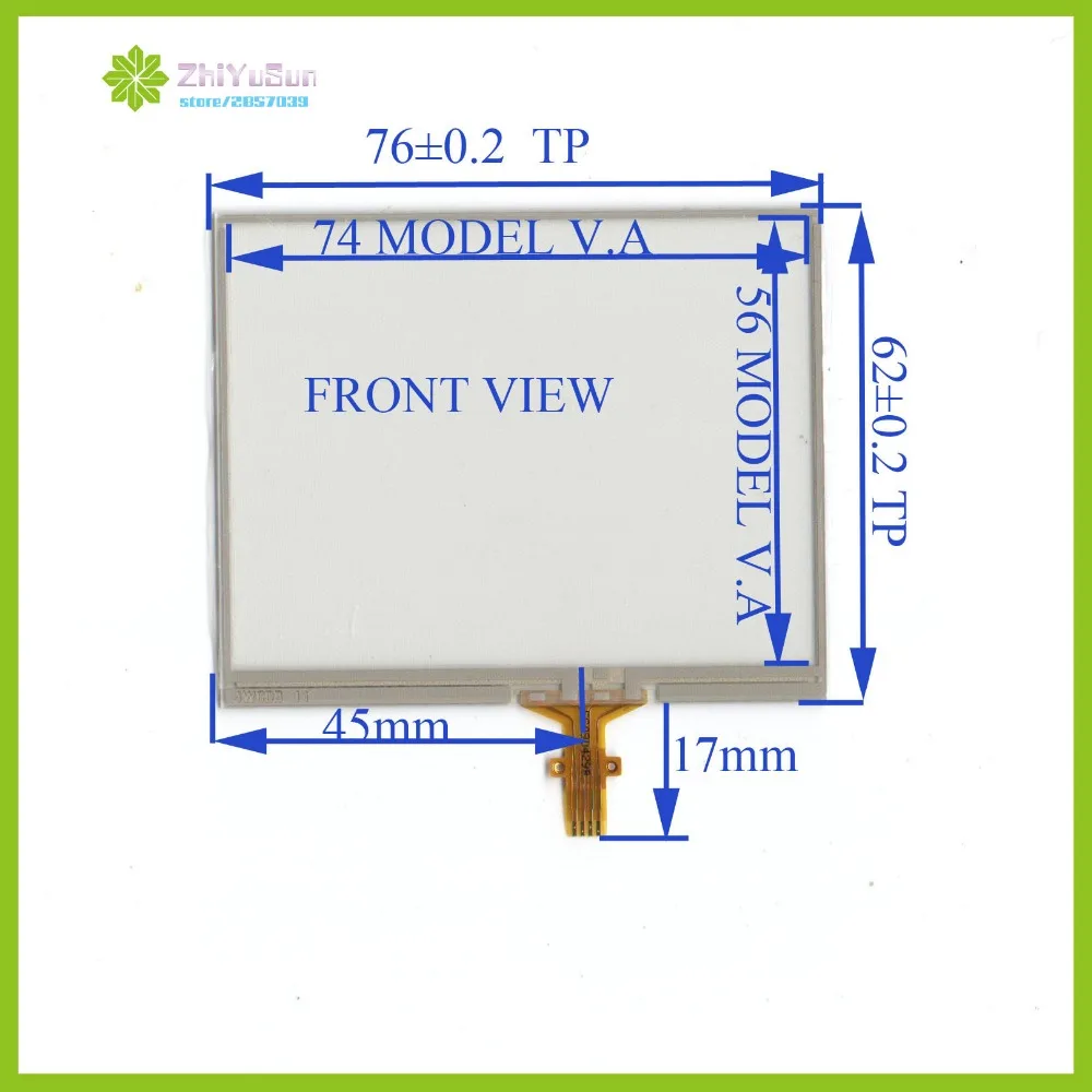Zhiyusun-painel de tela touch de 4 linhas, 76mm x 62mm, polegadas, compatível com 76x62