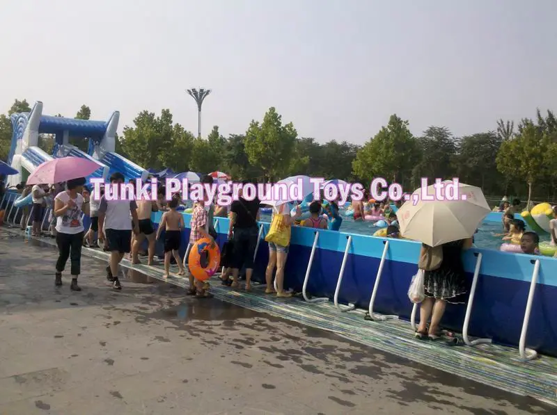 Newest type adult big plastic swimming pools, hard plastic swimming pools, rectangular metal