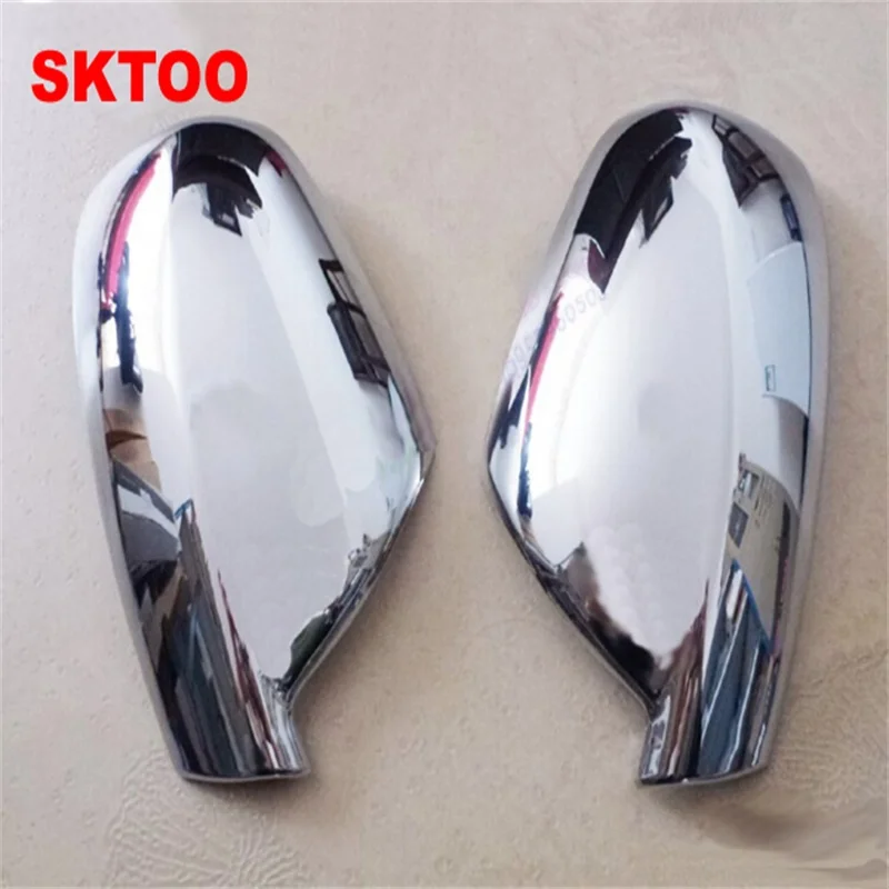 SKTOO For 2004-2012 Peugeot 307 CC SW 407 Door Side Wing Mirror Chrome Cover Rear View Cap Accessories 2pcs per Set Car Stying