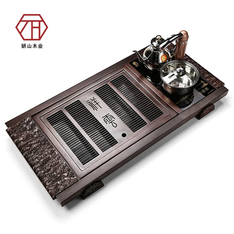 [Yan Mountain] wholesale new Chinese tea tea tea to send large Ebony Wood auspicious clouds can be equipped with electromagnetic