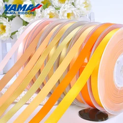 YAMA-Double Face Satin Ribbon for Party Decoration, Handmade Rose Flowers, Gold and Yellow, 50mm, 57mm, 63mm, 75mm, 89mm, 100Yar