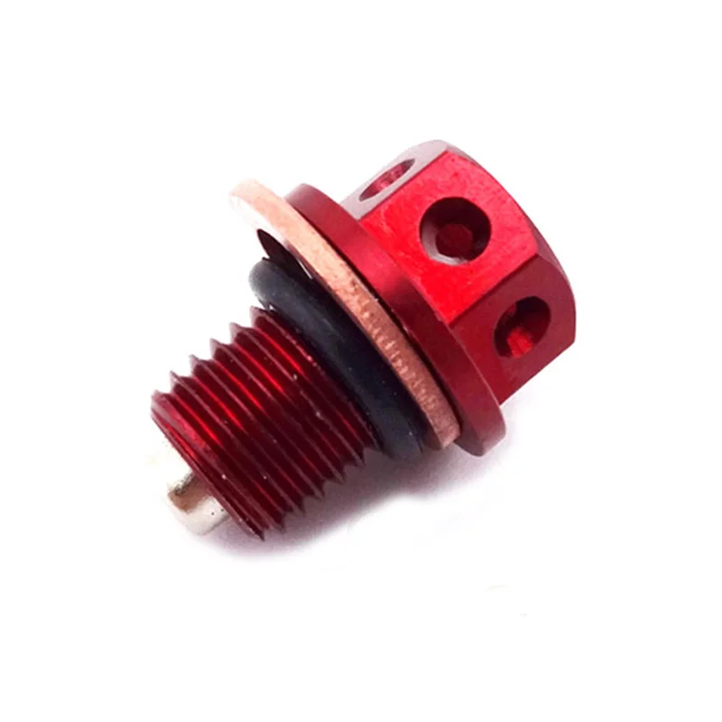 Red Oil Magnetic Drain Bolt Plug For Chinese Engine Lifan YX Zongshen Loncin Pit Dirt Bike 50cc 90cc 110 125cc 140cc 150cc 160cc