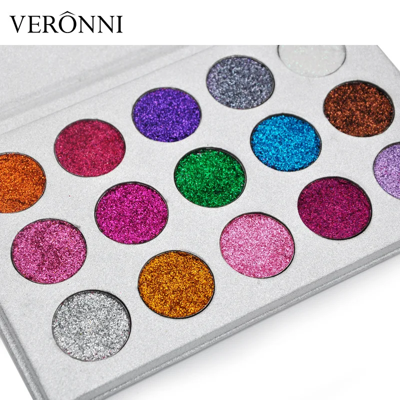 VERONNI Eyeshadow Makeup Glitter Pigment 15 colors waterproof Eye Shadow Cosmetics 100pcs/lot DHL Shipping