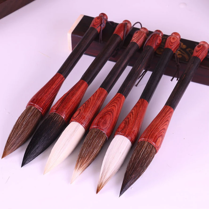 6pcs TOP Chinese Calligraphy Brushes wool bear mixed weasel hair brush for painting calligraphy Artist supplies