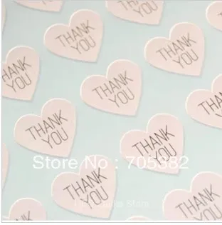 100pcs/lot Size: 3.8cm THANK YOU Heart Design Sticker Labels Seals Gift Stickers for Wedding Seals (SS-7132)