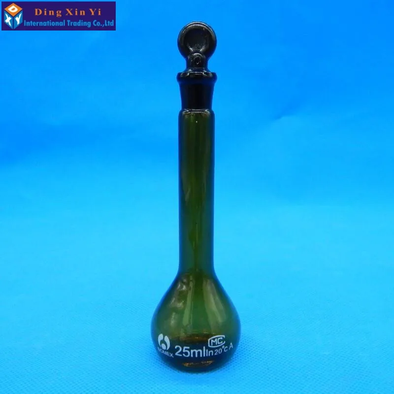 25ml brown glass flask volumetric flint glass flask volumetric Laboratory brown volumetric flask