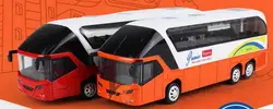 1:32 alloy car models, simulation of high school bus toy car with sound and light back to power, free shipping