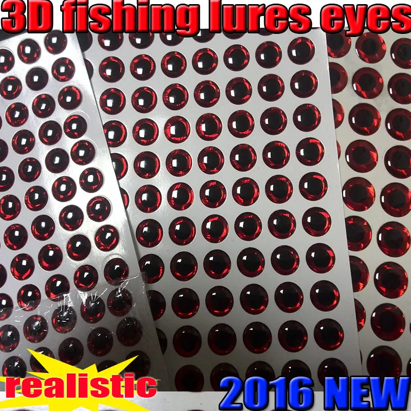 2022new 3D fishing lure eyes fly eyes choose size:4MM-5MM-6MM-7MM-8MM-9MM-16MM quantity:500pcs/lot color: red