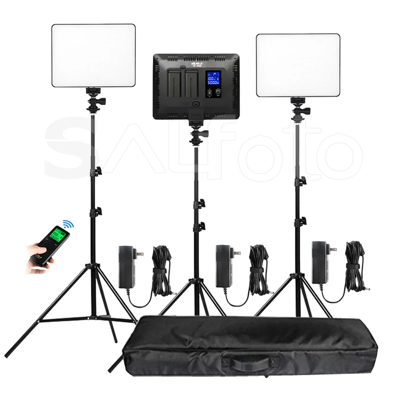 Viltrox VL-200T Slim Bi-color LED Video Light Panel + Stand Kit VL-200 3300-5600k 30W Wireless Remote Photo Fill Lighting Set