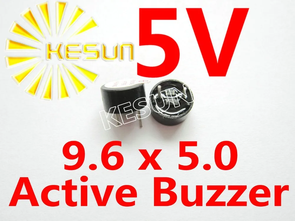 5V Magnetic Active Buzzer 5.0mm * 9.6mm Continous Tone x100PCS