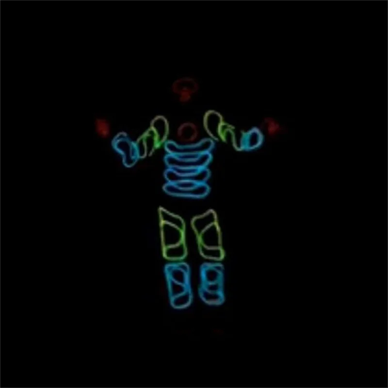 Super Bright  RGB Colorful EL Wire Clothes With Mask Luminous Ballroom Costumes Suit Dance Wear For Stage DJ Bar Party Show