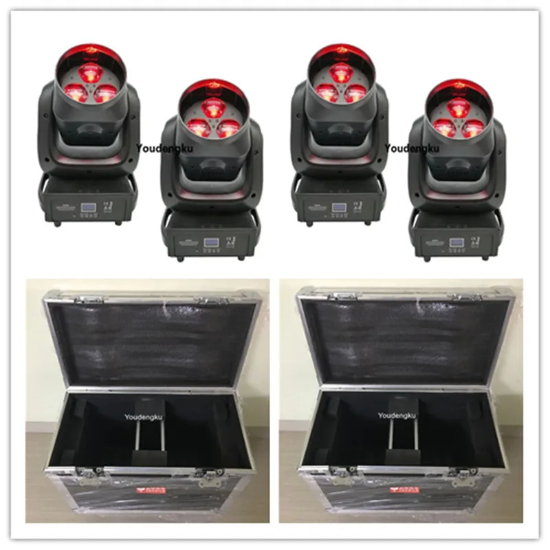 

4 pieces with flightcase Bee eye zoom led moving head wash 3x40W 4 in1 led mini rotating moving head stage light mixer