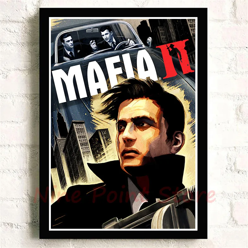 Mafia Coated paper Poster Video Game Class Bar Cafe Living Room Dining room Wall Decorative Paintings Frameless