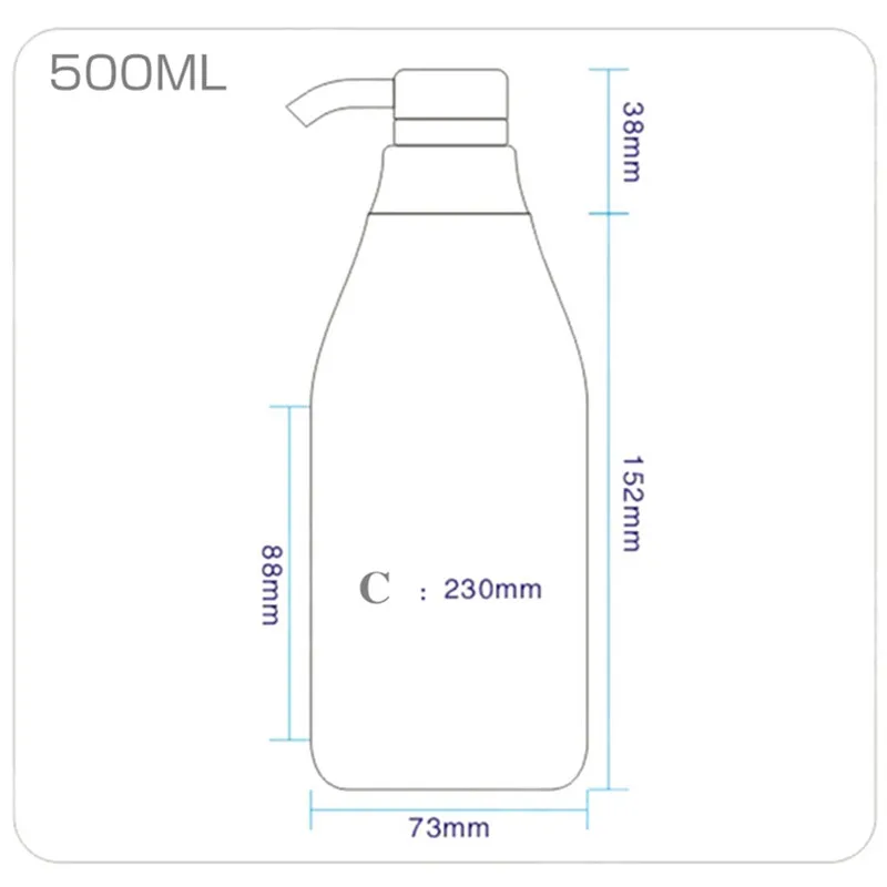 Bouteille à pompe vide en plastique 500ML, conteneur à pression vide, bouteille de lait, shampoing, Gel douche, emballage d'huile essentielle rechargeable, 20 pièces