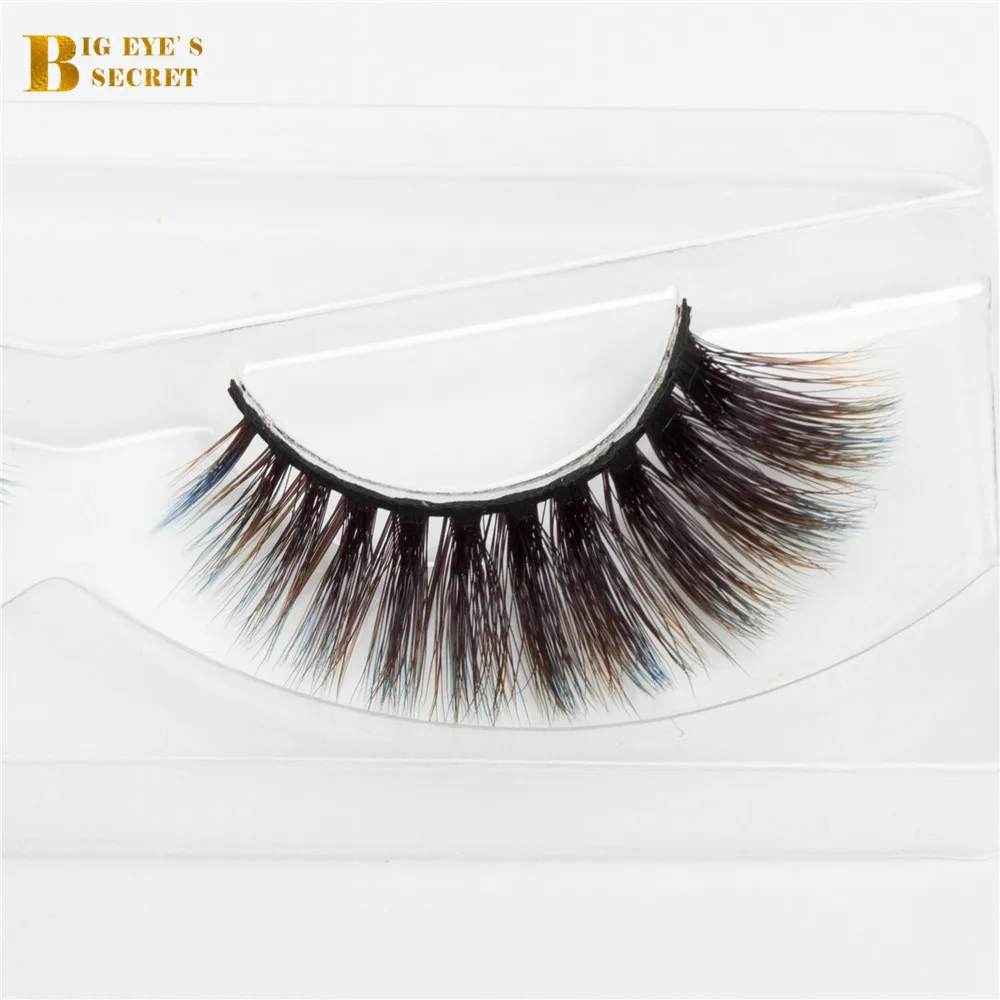 

New Fashional Colorful 3D strip lashes Faux Mink Eyelash Extension New design 3d real mink lashes false eyelashes free shipping