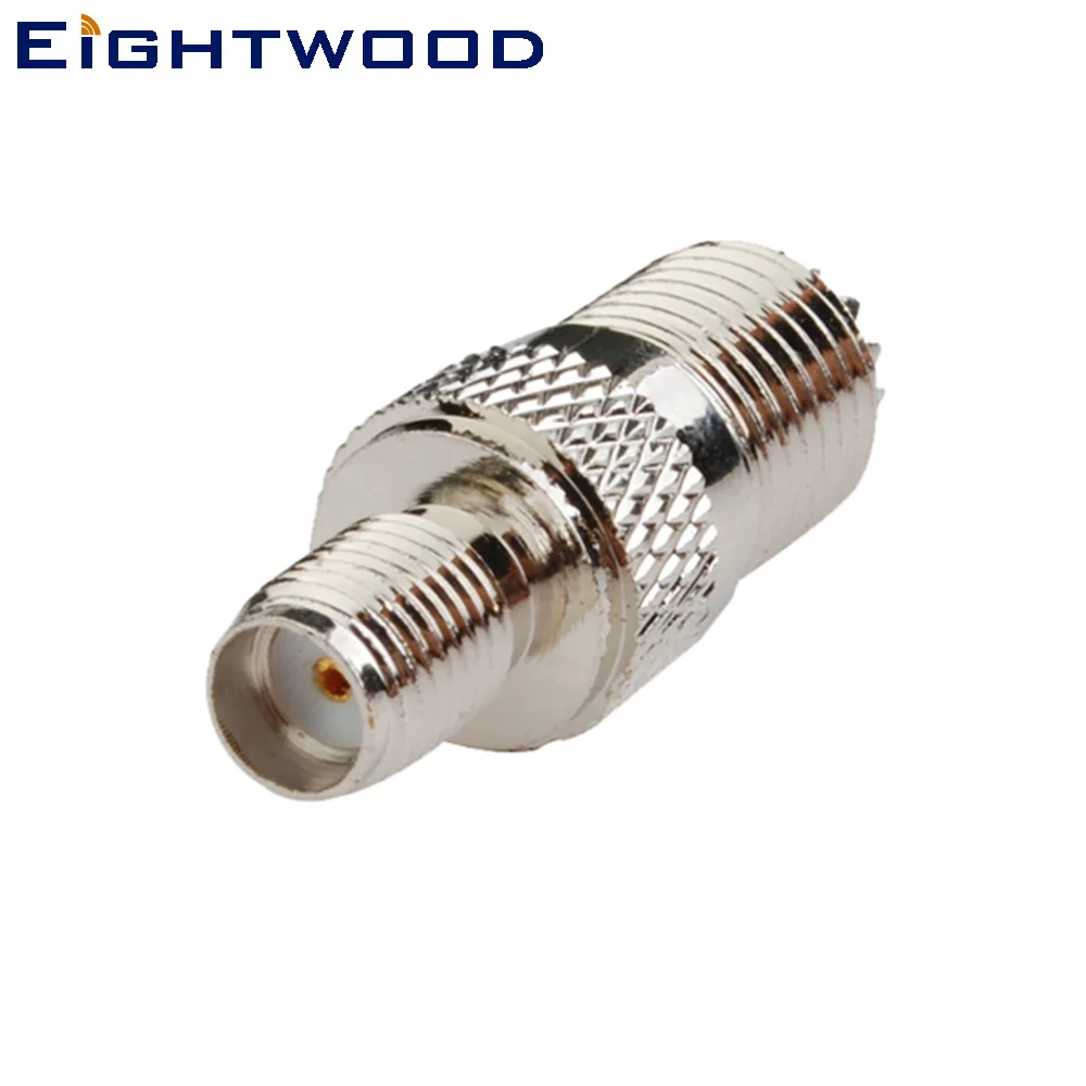 Eightwood 5PCS Mini-UHF SO-239 to SMA Car Radio Antenna RF Adapter Mini-UHF SO-239 Jack Female to SMA Jack Straight Connector