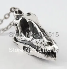 Goth Dinosaur Skull Necklace Dino Pendant Tyrannosaurus Rex Head Skull Cranium Gothic Jewelry