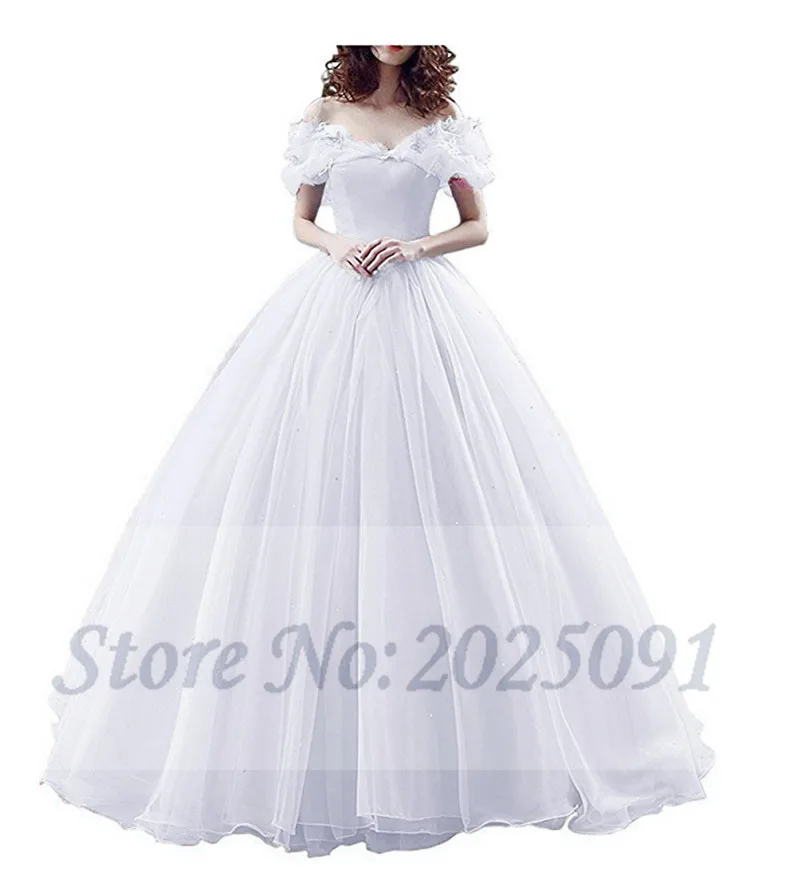 Baljurk Prinses Vlinder Prom Jurk Lange Off De Schouder Trouwjurken Bruidsjurken Quinceanera Jurken