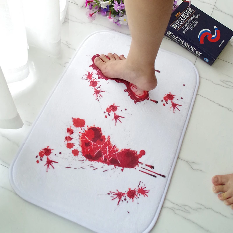 Blood Footprint Doormat Bath Mats Water Non-slip Absorption Carpet new and high quality Bathroom Bath Kitchen Rugs for kitchen