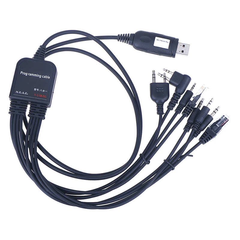 8 en 1 USB de la computadora Cable de programación para kenwood para $TERM impacto baofeng motorola yaesu del icom walkie talkie radio de mano de