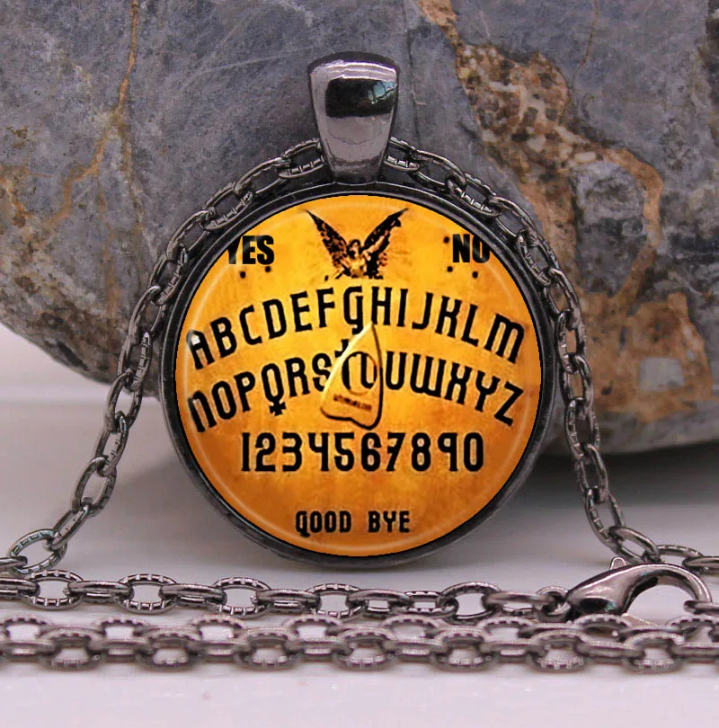 Psychic board Necklace Pendant Supernatural Ouija board Jewelry Gothic Glasses Pendant Necklace Sweater Chain Gift For Man