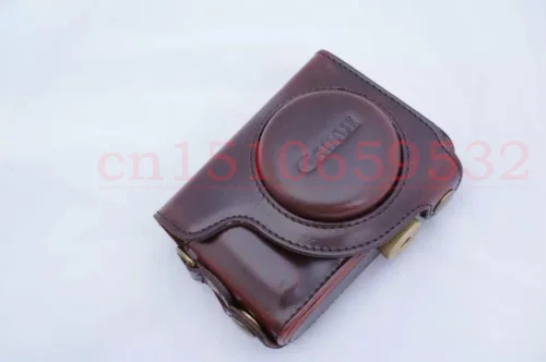 キヤノンs100s110 s120用ショルダーストラップ付きpuレザーカメラケースバッグ