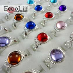 30Pcs Mix Color Silver Plated Crystal Ring For Children Boys Girls Wholesale Jewelry Rings Bulks Lots Hot Sale LR270