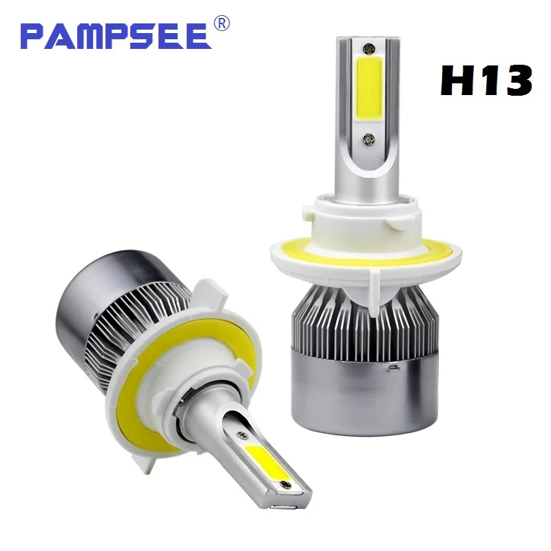 2Pcs C6 H13 Hi-Lo Car LED Headlight Bulbs COB 72W 7600lm Auto Headlamp Fog Light 12v 24v for FORD Nissan VW KIA RENAULT TOYOTA