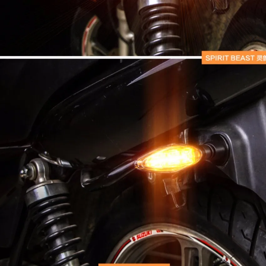 Spirit Beast-Clignotants modifiés pour moto, feu de direction LED, super lumineux, étanche, 2 pièces par lot