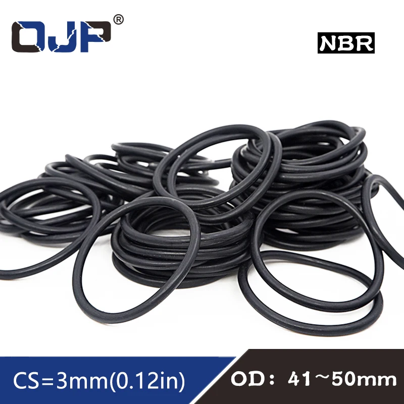 20PC/lot Rubber Ring Black NBR Sealing O Ring OD41/42/43/44/45/46/47/48/50*3mm O-Ring Seal Nitrile Gaskest Oil Rings Fuel Washer