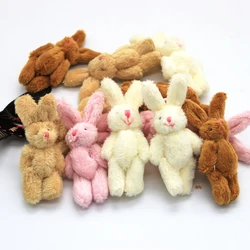 10PCS Mini 6CM Joint Rabbit Little Plush peluche bambola, abbigliamento e accessori per capelli Decor peluche bambole