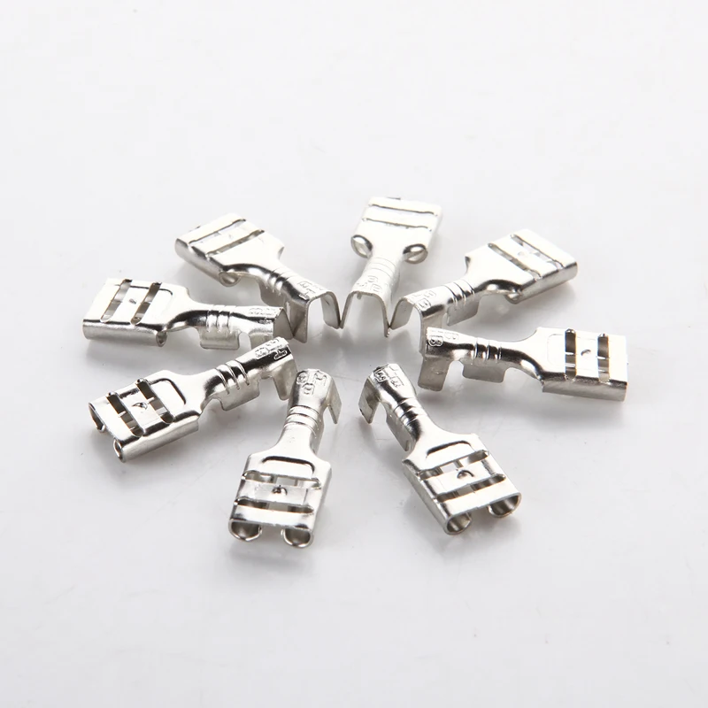 50sets  6.3 mm with transparent sheath inserted spring 6.3mm Female connector terminal Faston with insulator for wire