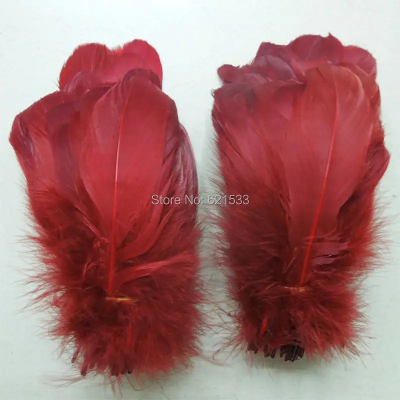 

Plumas para manualidades! 200 шт./лот, темно-красные гусиные перья, длина 14-20 см, крафт-перья для масок