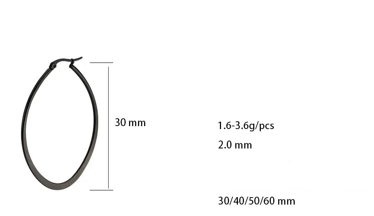 7245 Große Creolen 60mm Ovale Form 316L Edelstahl IP-beschichtet Schmuck Kein Verblassen Allergiefrei – Detail 11