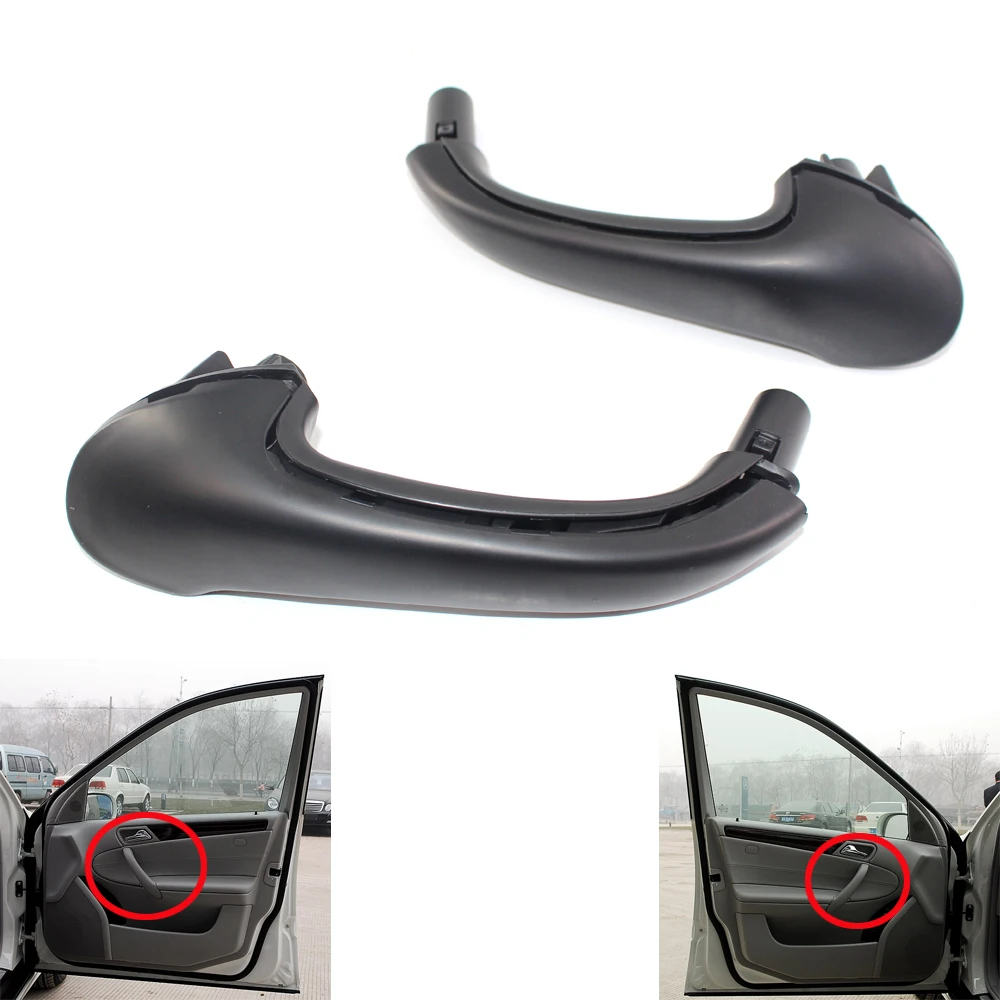 FRONT LEFT&RIGHT Grip Door Pull Handle Black for Mercedes C Class W203 2003-2007 ABS 20381015519116, 20381016519116