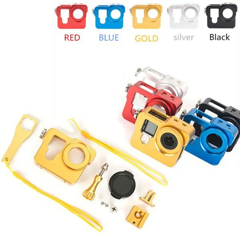 For Go pro Accessories Aluminum Dog Cage Protective Frame Mount Housing Shell Case For Gopro Hero 4 3 3+ Camera Mounting