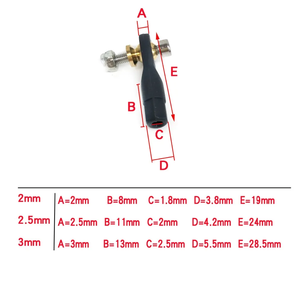 10pcs M2 M2.5 M3 Metal Airplane ball joint Single Cup ball joint Adjustable Heave Duty Ball For RC Plane Helicopter Model