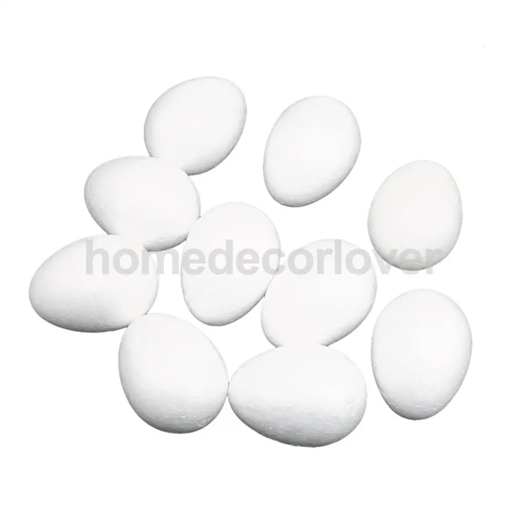 10Pcs White Modelling Craft Polystyrene Foam Eggs Party Ornaments Kids Crat Supplies 8cm