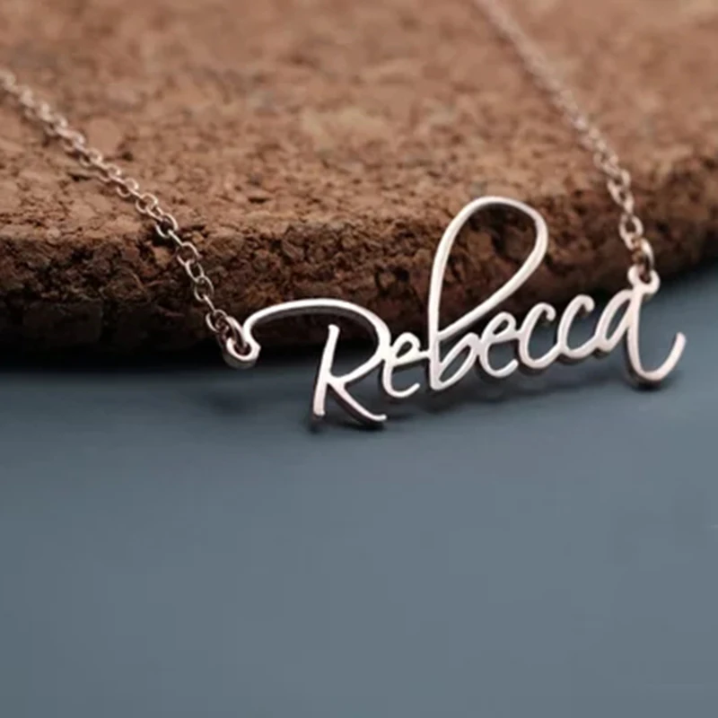 Personalized Custom Handwriting Signature Handmade Name Pendant Necklace For Women Stainless Steel Chain Fashion Jewelry Gifts